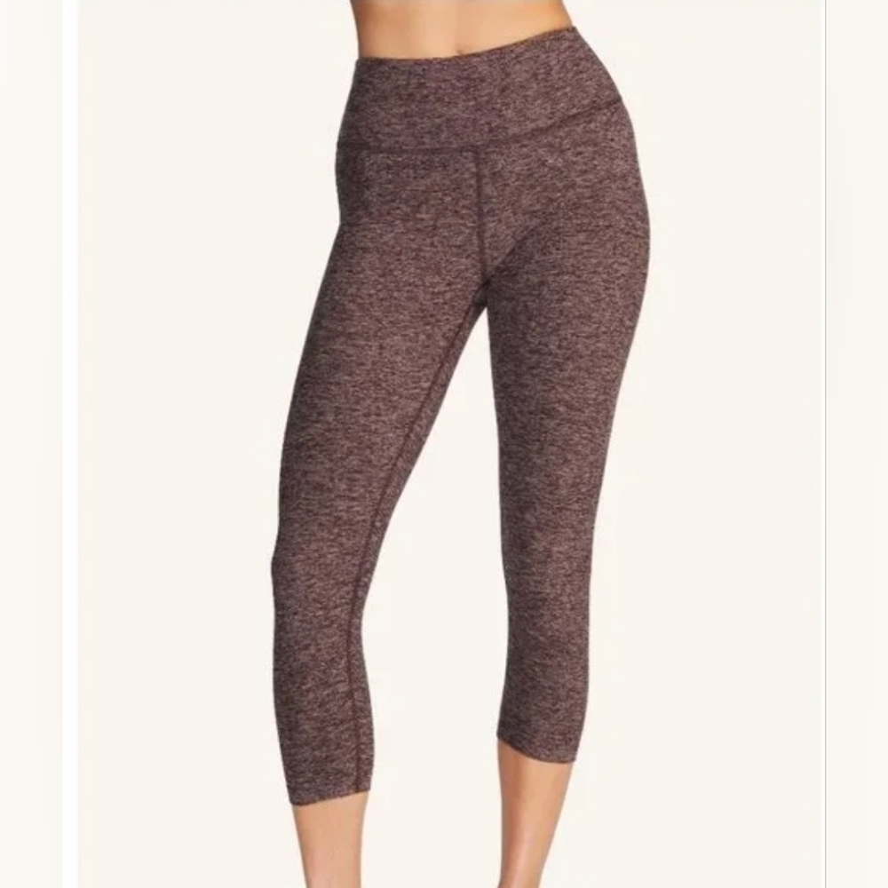 PELOTON Drive and Recover Basic Purple/Brown Crop‎ High Rise Legging Size M